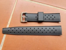 bracelet divers caoutchouc  style tropic  black 20mm pompe rapide  neuf