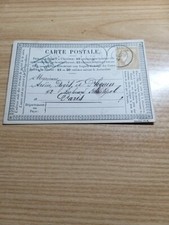 Algeria Francese 1876 Cartolina postale Precursore Da Algeri X Parigi Molto Rara