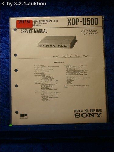 Sony service manual xdp - service, u50d