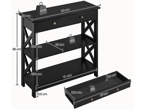 Tavolo consolle 613976 nero - consolle,