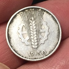 DDR  Aluminium-Münze 5 Pfennig A 1950