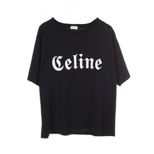 CELINE T-shirt manica corta 2X37A671Q cotone nero usato uomo #XXL