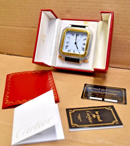 Cartier santos clock gold - santos,