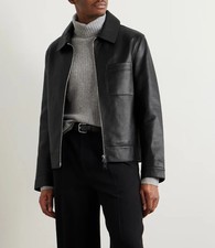 NUOVO Uomo Nero Pura Pelle di