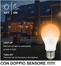 LAMPADA E27 LAMPADINA LED 10W Luce Calda con Sensore Crepuscolare RISPARMIO