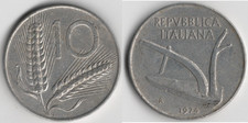 Italia 10 lire, 1974