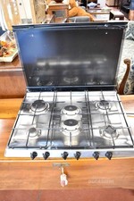 Piano Cottura Ariston 6 Fuochi 70x50 Cm Con Coperchio Nero