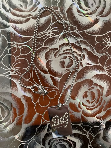 Collana piastrina brillantini - collana,