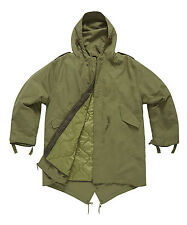 Parka M51 vintage retrò a coda di pesce con fodera trapuntata taglie XS-3XL nero OD verde
