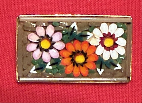 Spilla floreale micro mosaico