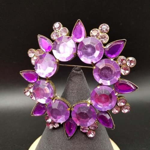 Spilla corona viola vintage