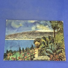 TAORMINA PANORAMA RIPRODUZIONE DA ACQUARELLO - A COLORI - CARTOLINA