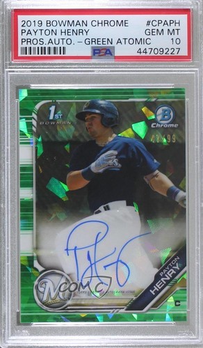 2019 bowman cromo hta - cromo, verde