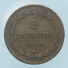 PIO IX 2 BAIOCCHI 1849 A.III