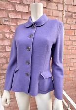 Aspesi Jacket Wool Mini Coat Purple Pastel Lilac Peter Pan Collar Size IT46-L?