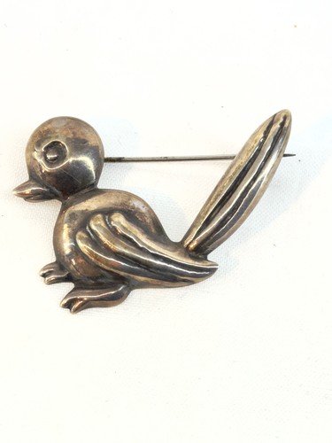 Spilla uccellino argento