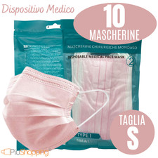 10 MASCHERINE CHIRURGICHE BAMBINI/E MASCHERINA MONOUSO FILTRANTI TNT 3 STRATI
