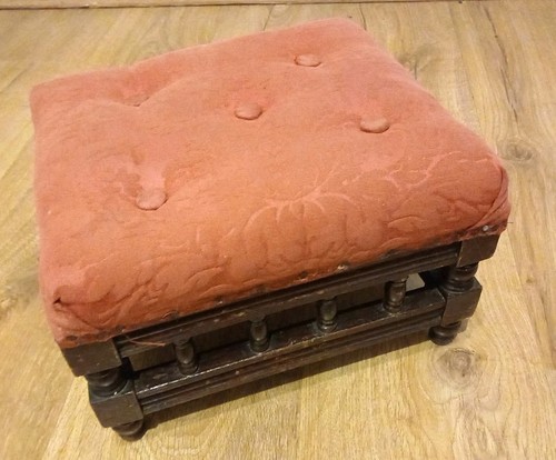Antico poggiapiedi legno - antico,