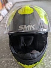 casco modulare marca SMK colore giallo-nero con interfono S9 Bluetooh