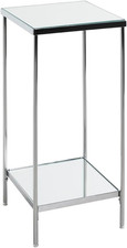 Colonna Floreale Cromo, Metallo, Specchio - Dim. L 28 Cm X a 66 Cm X P 28 Cm, St