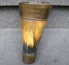 ANTICO PORTACOTE IN CORNO COZZALE PORTA COTE CONTENITORE PER AFFILATURA FALCE