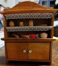 Credenza Cucina Soggiorno-in Legno Color Ciliegio-Mobili -Casa delle Bambole Vas