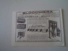 advertising Pubblicità 1927 BLOCCHIERA ROSACOMETTA - MILANO