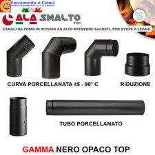 Canna Fumaria Tubo per Stufa a Legna Scarico Fumi Porcellanati Raccordi Curva