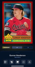 Digital Topps Bunt 2025 Heritage Red Chrome #/5 Gunnar Henderson - scheda digitale