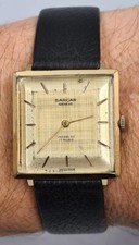 montre mécanique SARCAR GENÈVE Swiss made ancienne bracelet cuir noir