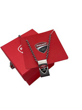 COLLANA GIROCOLLO Ducati Corse acciaio logo medaglietta Uomo made Italy ciondolo