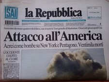 Attacco all' America La Repubblica mercoledì 12 settembre 2001 Torri gemelle