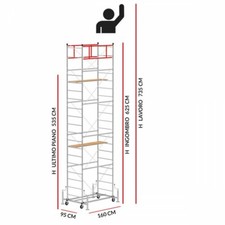 Trabattelli Impalcature in Acciaio SCEDILUX con Livellatori (h lavoro 7,35 m)