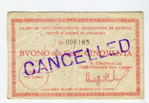 Banconota buono prigionieri - banconota,