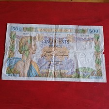Vecchia Banconota Francese Da 500 Franchi 1942 Bb Buona Qualità Lotto D 29