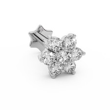 Anello naso fiore oro bianco