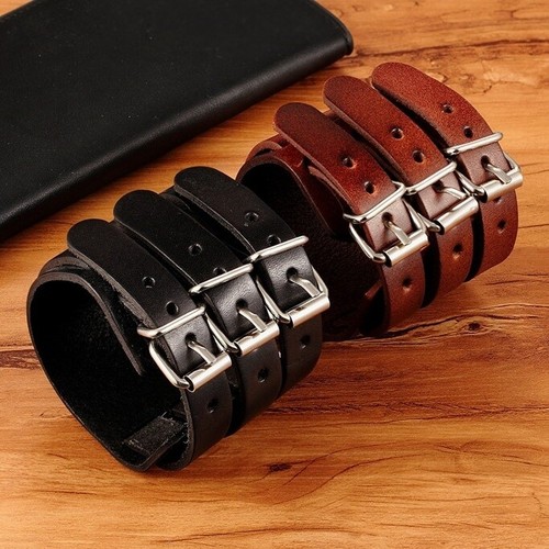 Bracciale cuoio con fibbia - bracciale,