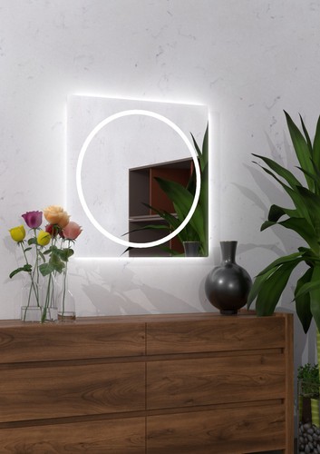 Specchio 80x80 con anello - specchio,