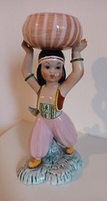 Statuina ceramica - Bambino Orientale Con Cesta  - GIRARDI - Anni 40