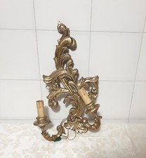 Antica applique da parete in legno stile barocco fiorentino intagliato a mano