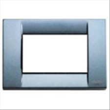 VIMAR PLACCA 3 MODULI SERIE IDEA 16733.26 CLASSICA METALLO COLORE AVIO METALLIZ