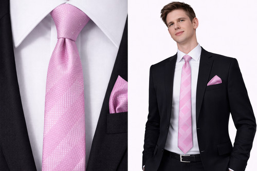 Set cravatta uomo rosa - set,