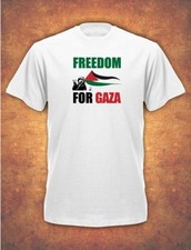  FREE PALESTINE GAZA FREEDOM Protest 2021 T-shirt uomo bandiera - Bianco
