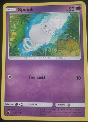 Carte pokémon spoink 111 - carte,