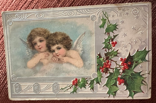 Antique postcard christmas new - antique,