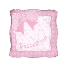 PIATTI BATTESIMO BABY ROSA CM.18 CF. 8 PZ. FESTE E PARTY
