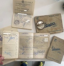 Documenti libretti vespa epoca FARO BASSO 1954