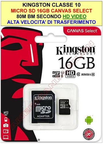 Kingston micro 16gb gb - kingston,