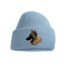 BELGIAN SHEPHERD DOG MALINOIS EMBROIDERED BEANIE 15 COLOURS WITH GIFT BOX