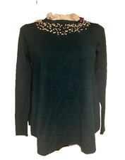 maglione donna con colletto taglia 42 misto cotone e viscosa